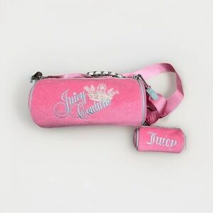 Y2K Juicy Couture Pink Heritages Barrel Bag - Pink with Mini Bag Charm